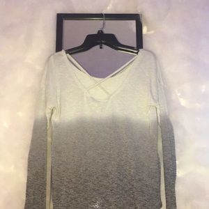 Long Sleeve Ombré Cross Top